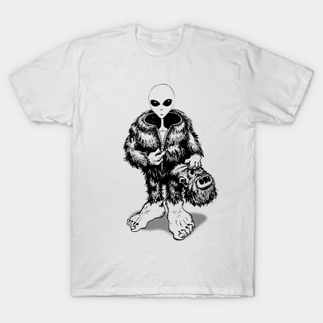 Bigfoot Alien T-Shirt by JameMalbie